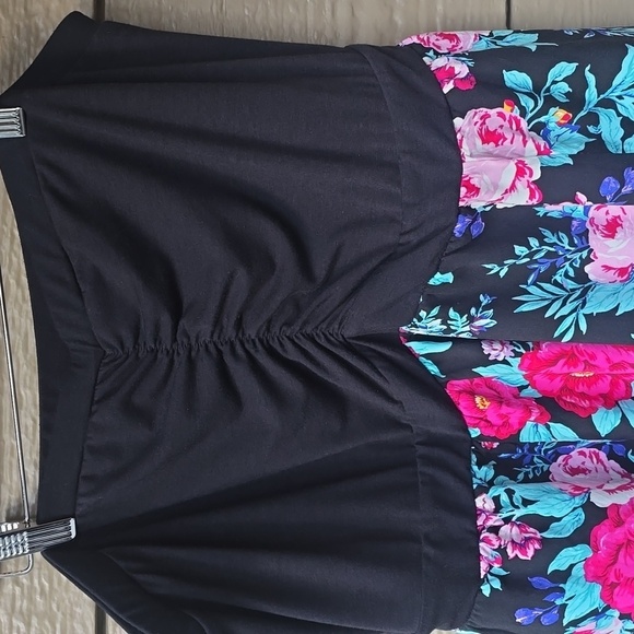 Torrid Black Floral Chalice Strapless Sweetheart Dress Black 3x New - Picture 7 of 12